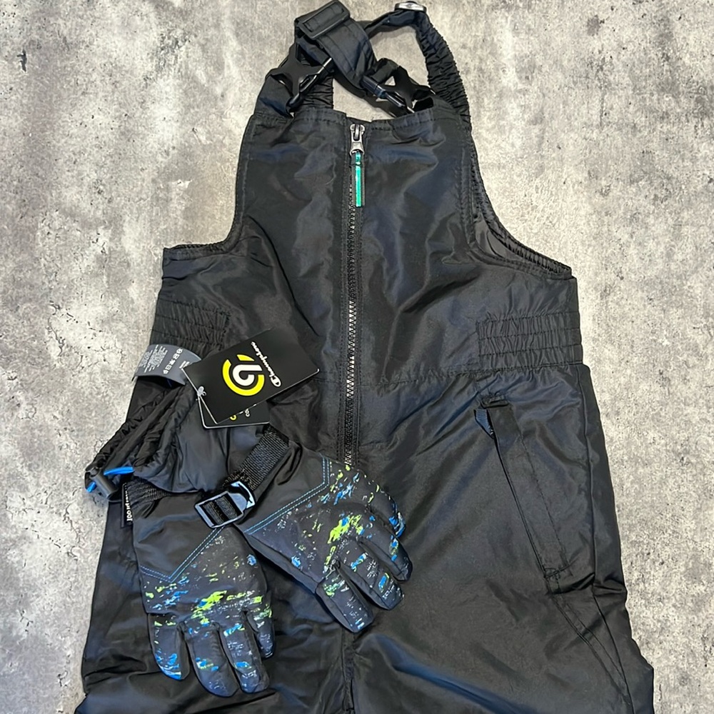 Youth Snow bib with gloves